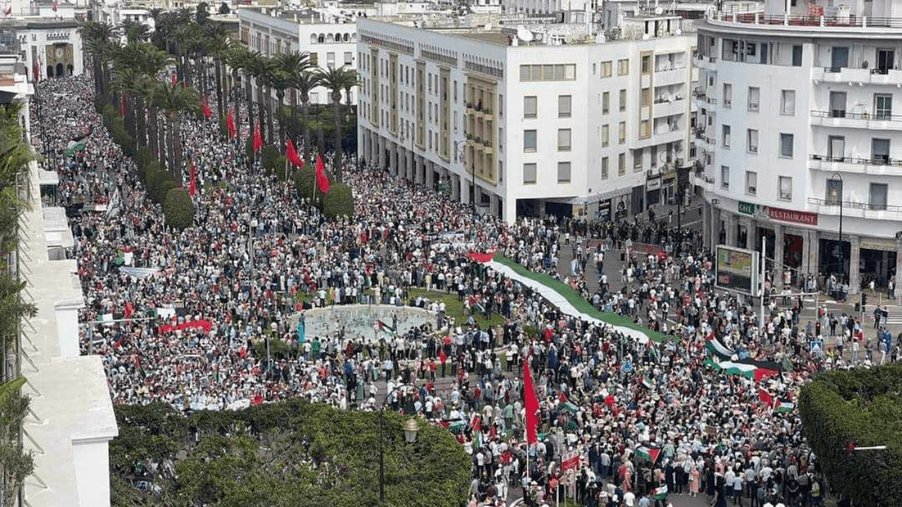 مسيرة تضامنية بالرباط مع الشعب الفلسطيني